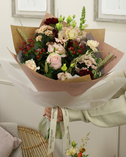The 'Apricot' Box Bouquet - Boutique Florist - UK Flower Delivery