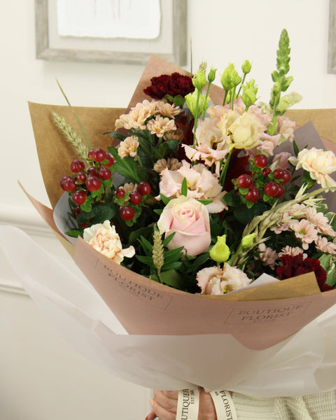The 'Apricot' Box Bouquet - Boutique Florist - UK Flower Delivery