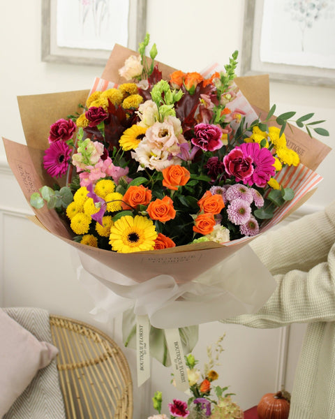 The 'Autumn Brights' Box Bouquet - Boutique Florist - UK Flower Delivery