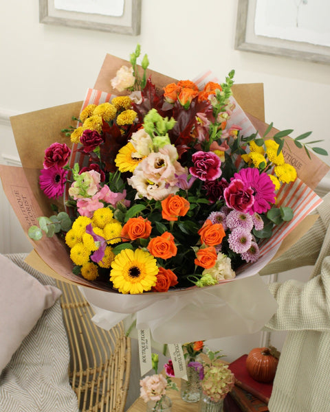 The 'Autumn Brights' Box Bouquet - Boutique Florist - UK Flower Delivery