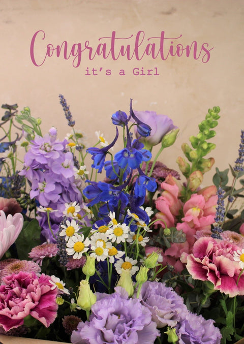 Baby Girl Card - Boutique Florist - UK Flower Delivery