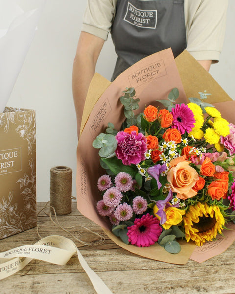 Florists Choice Box Bouquet - Brights - Boutique Florist - UK Flower Delivery