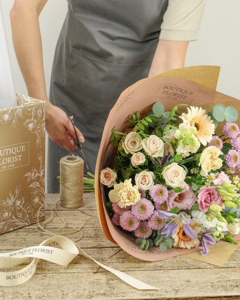Florists Choice Box Bouquet - Pastels - Boutique Florist - UK Flower Delivery