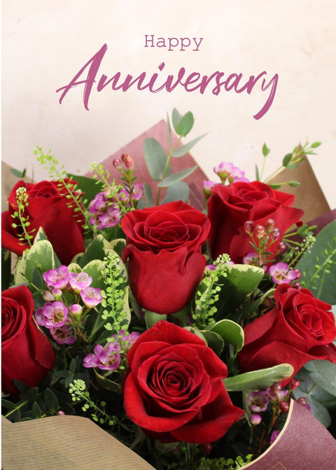 Happy Anniversary Card - Boutique Florist - UK Flower Delivery