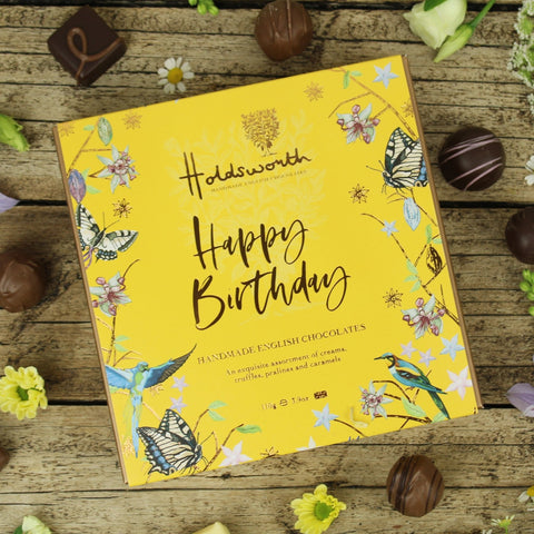 Happy Birthday Chocolates - Handmade by Holdsworths 110g - Boutique Florist - UK Flower Delivery
