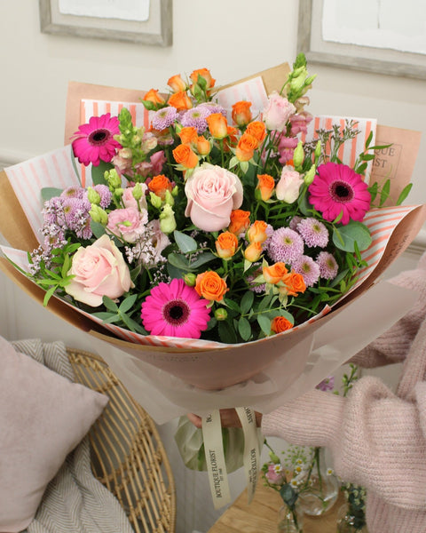 The 'Coral & Pink' Box Bouquet - Boutique Florist - UK Flower Delivery