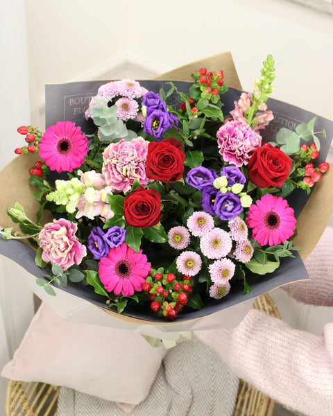 The 'Crimson' Box Bouquet - Boutique Florist - UK Flower Delivery