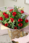 The 'Luxury' Red Rose Box Bouquet - Boutique Florist - UK Flower Delivery