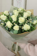 The 'Luxury' White Rose Box Bouquet - Boutique Florist - UK Flower Delivery