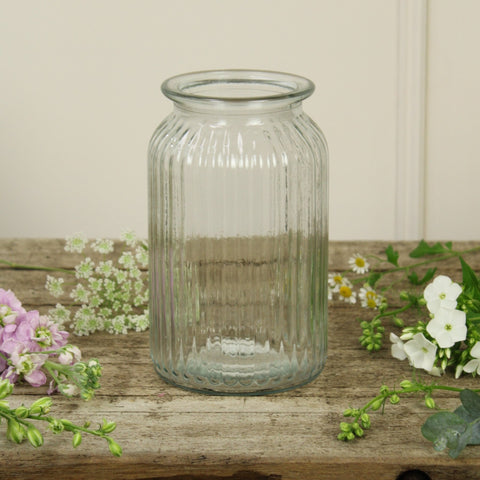 Vintage Ribbed Glass Vase - Boutique Florist - UK Flower Delivery